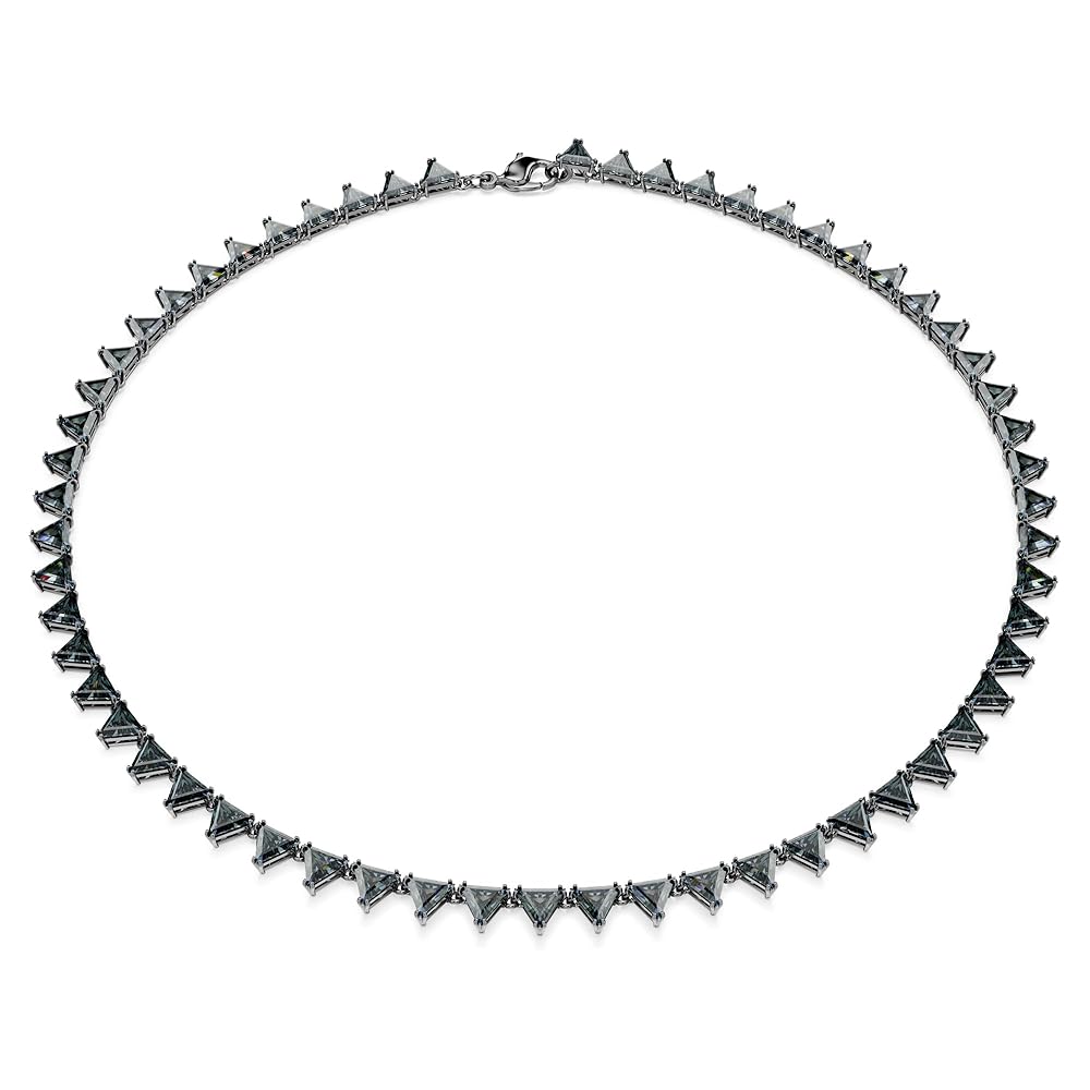 Amazon.com: Swarovski Matrix Tennis Necklace, Gray Triangle